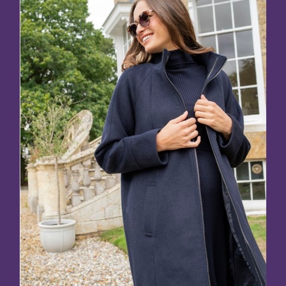Seraphine | Jackets & Coats | Seraphine Navy Maternity Coat | Poshmark
